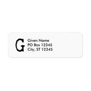 Letter G Return Address Label