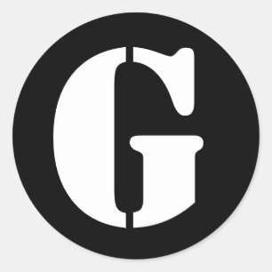 Letter G Stencil Alphabet by Janz Black Classic Round Sticker