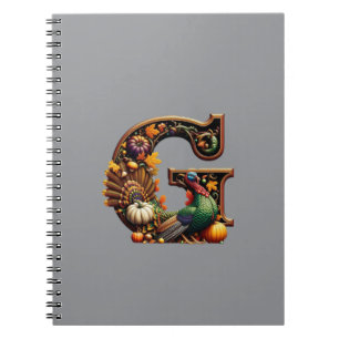 Letter G Thanksgiving style Notebook