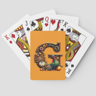 Letter G Thanksgiving style  Playing Cards