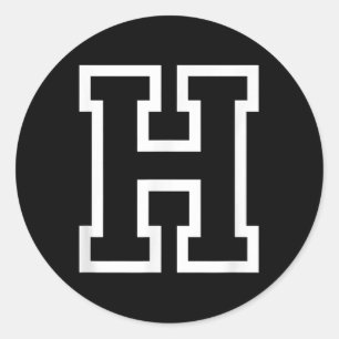 Letter H Alphabet Name Athletic Sports Monogram Ou Classic Round Sticker