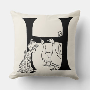 Letter 'H' at the Farm Monogram Cushion
