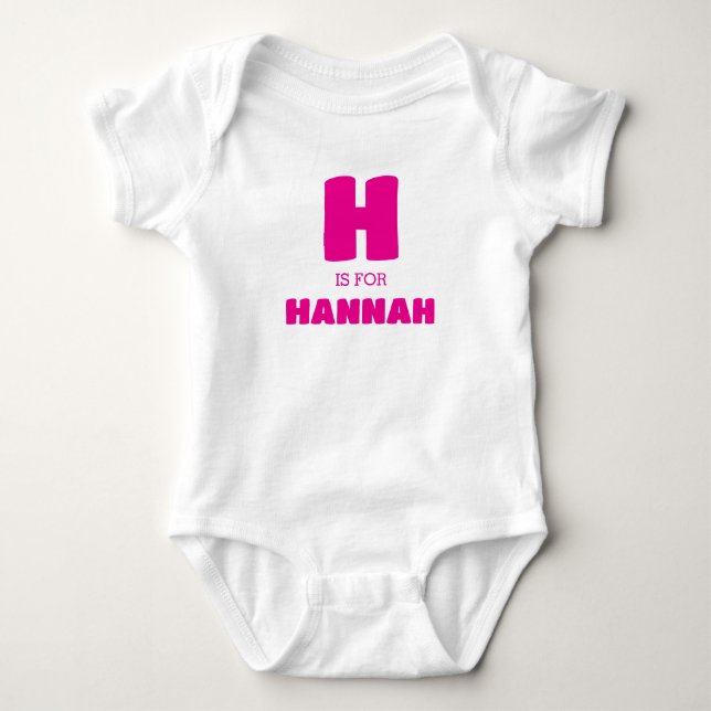Letter H Baby Clothes, Baby Name One Piece  Bodysuit (Front)