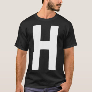 Letter H big and bold white T-Shirt