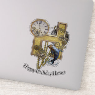 Letter H Birthday customisation Sticker