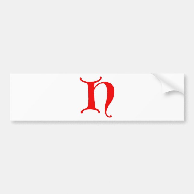 Letter H Bumper Sticker (Front)