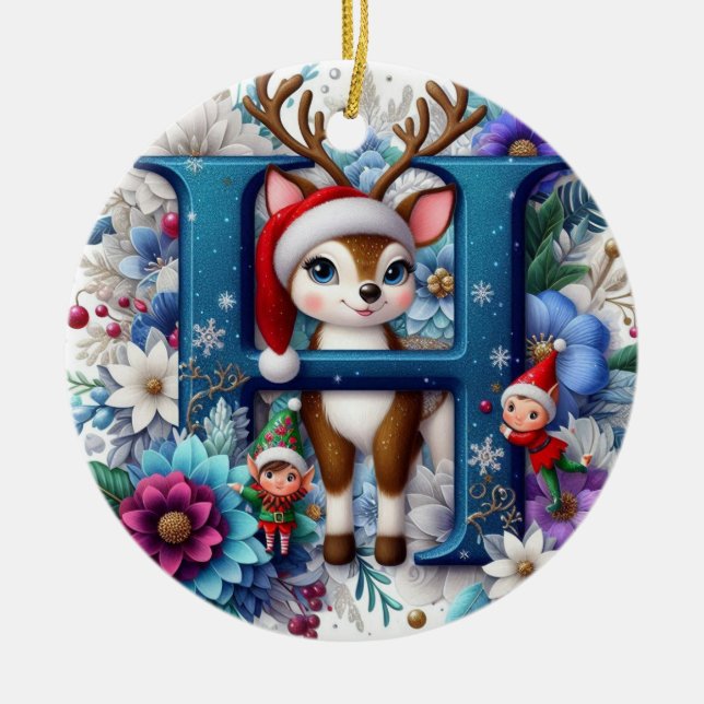 Letter h ceramic ornament (Front)