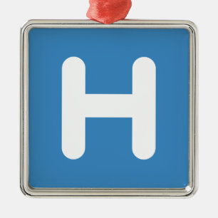 Letter H Emoji Twitter Metal Tree Decoration