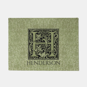 Letter H First Letter Monogram Personalised Doormat