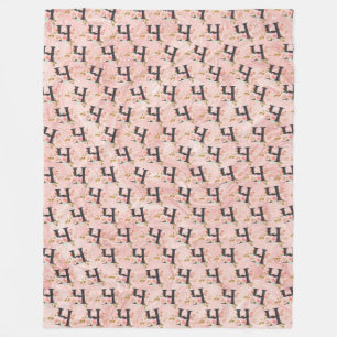 Letter H Fleece Blanket
