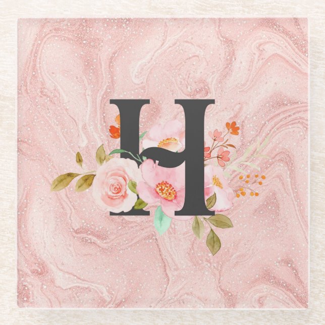 Letter H Glass Coaster (Front)
