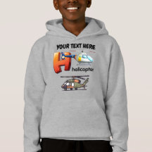 Letter H is for Helicopter Custom Name Kids