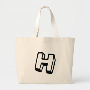Letter H Large Tote Bag