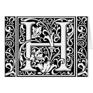 Letter H Mediaeval Monogram Art Nouveau