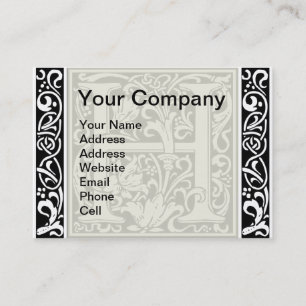 Letter H Mediaeval Monogram Art Nouveau Business Card