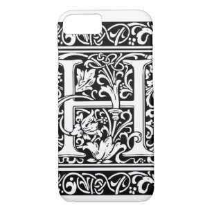 Letter H Mediaeval Monogram Art Nouveau iPhone 8/7 Case
