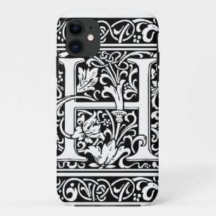 Letter H Mediaeval Monogram Art Nouveau iPhone 11 Case