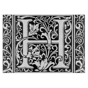 Letter H Mediaeval Monogram Art Nouveau Cutting Board