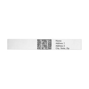 Letter H Mediaeval Monogram Art Nouveau Wraparound Address Label