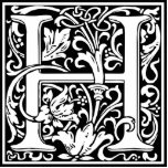 Letter H Medieval Monogram Art Nouveau Standing Photo Sculpture<br><div class="desc">This initial H is part of a complete series of upper case William Morris inspired typography initials. The black and white lettering is highly decorative, styled after the fancy typography of the middle ages. Cute and trendy, this is a vintage chic monogram H - letter H- swirly H . Customize...</div>