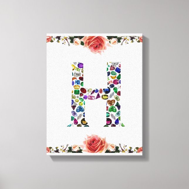 Letter H Monogram Canvas Print (Front)