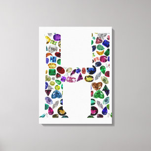 Letter H Monogram Canvas Print