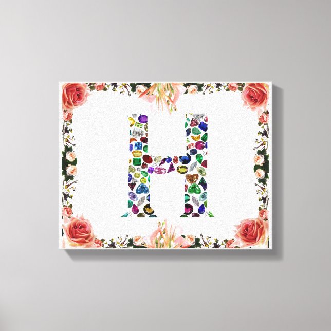 Letter H Monogram Canvas Print (Front)