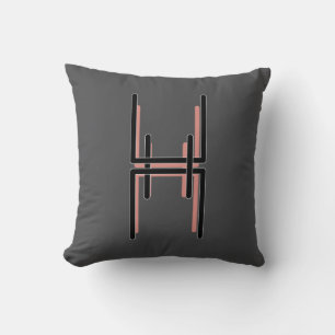 Letter H Monogram Crest Goalpost Thingajig Cushion