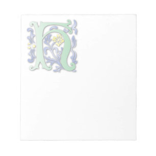 Letter H Monogram Fleur de lis Notepad