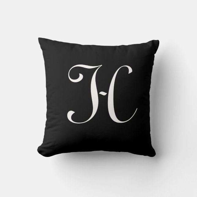 Letter H Monogram Initial Custom Cushion (Front)