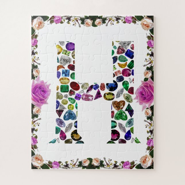 Letter H Monogram Jigsaw Puzzle (Vertical)