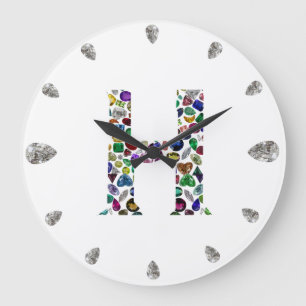 Letter H Monogram Large Clock