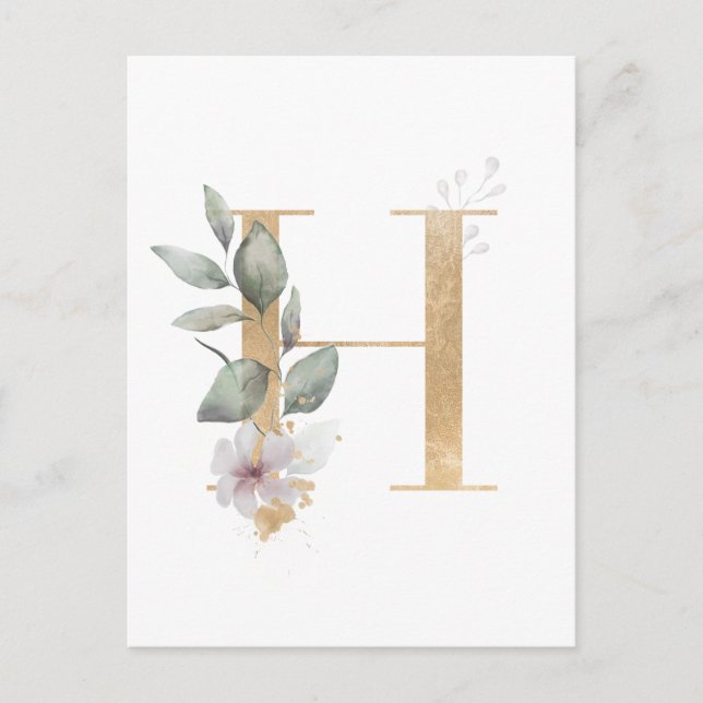 Letter H Monogram Postcard (Front)