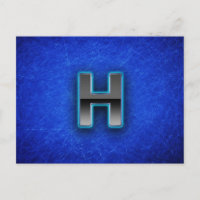 Letter H - neon blue edition