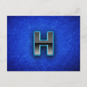 Letter H - neon blue edition Postcard