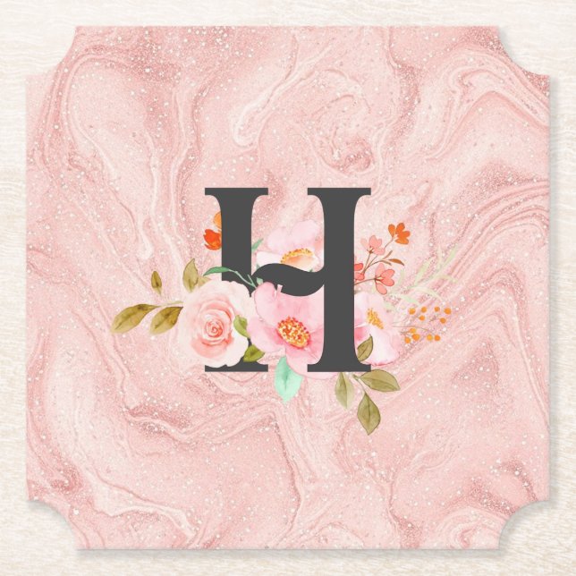 Letter H Paper Coaster (Front)