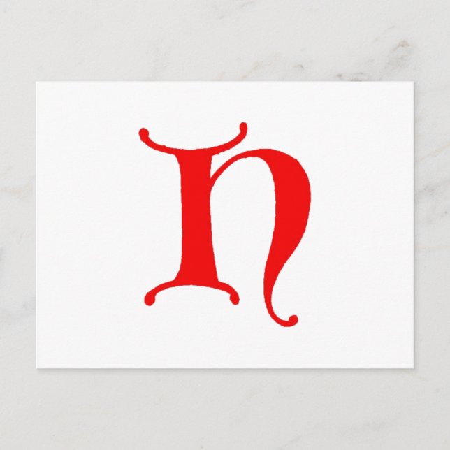 Letter H Postcard (Front)