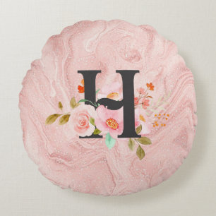 Letter H Round Cushion