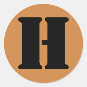 Letter H Stencil Alphabet by Janz Peru Gold Classic Round Sticker
