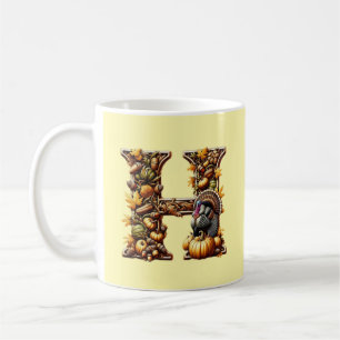 Letter H Thanksgiving gift style Coffee Mug
