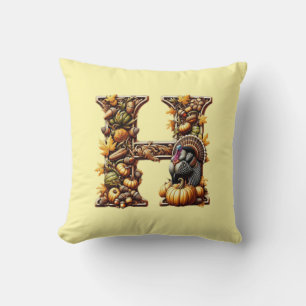 Letter H Thanksgiving gift style Cushion