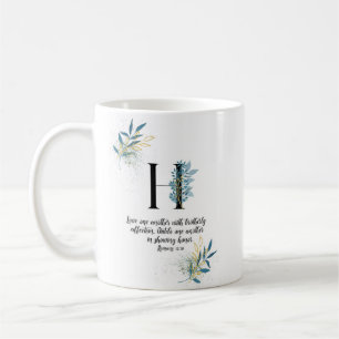Letter H, watercolor bible quote mug