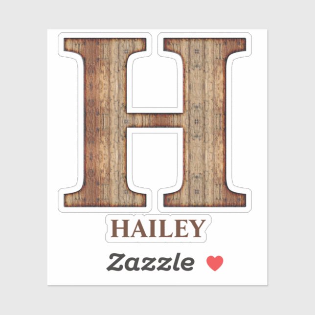Letter H wood texture with custom name (Sheet)