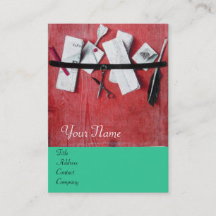 LETTER HOLDER IN WOOD MONOGRAM ,blue turquase Business Card