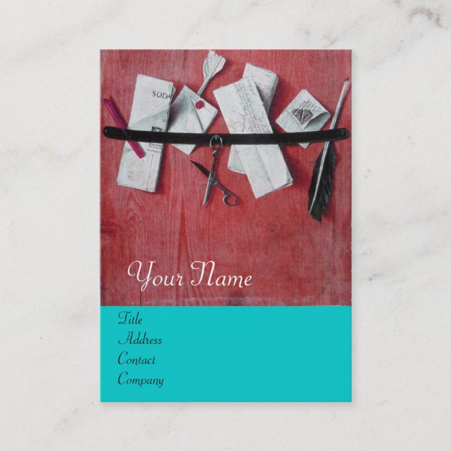 LETTER HOLDER IN WOOD MONOGRAM ,blue turquase red Business Card (Front)