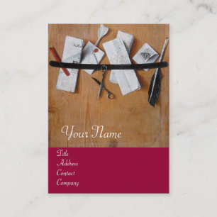 LETTER HOLDER IN WOOD MONOGRAM, red brown Business Card