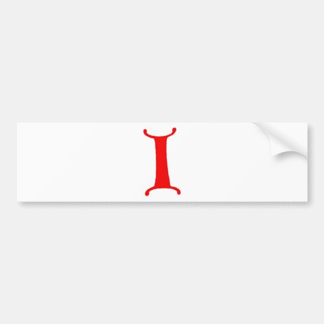 Letter I Bumper Sticker (Front)