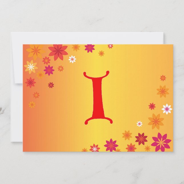 Letter I Invitation (Front)