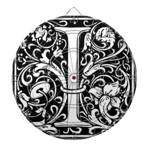 Letter I Mediaeval Monogram Art Nouveau Dartboard