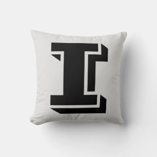 LETTER I MONOGRAM PILLOW